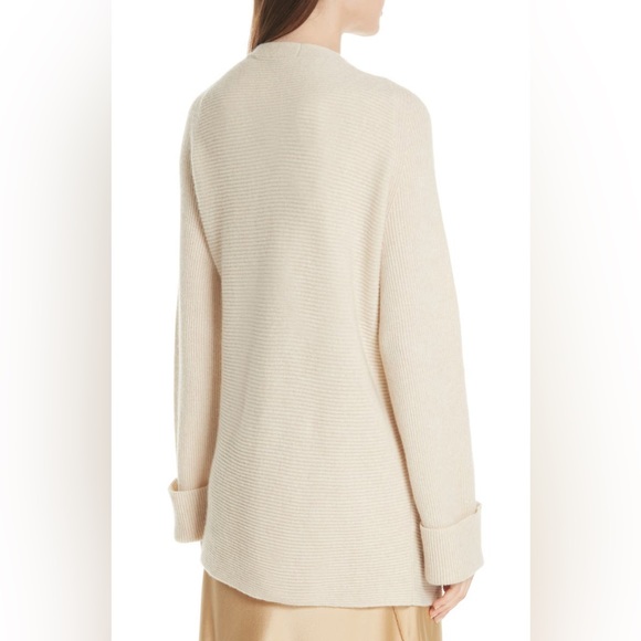 NWT VINCE Drape Front Wool & Cashmere Cardigan In Sand - Picture 4 of 7